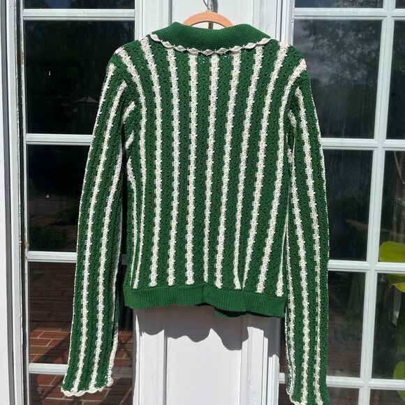 Anthropologie 4SI3NNA Collared Crochet Open-Stitch Cardigan Sweater NWT - Picture 9 of 9